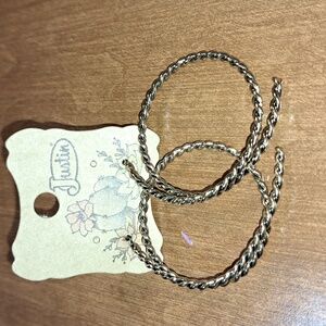 FLASH SALE Justin Boots Gold Twisted Hoop Earrings